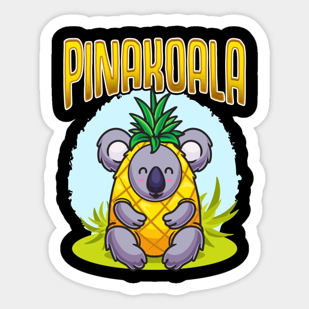 Funny Koala Bear Pinakoala Pina Colada Sticker by Ramadangonim